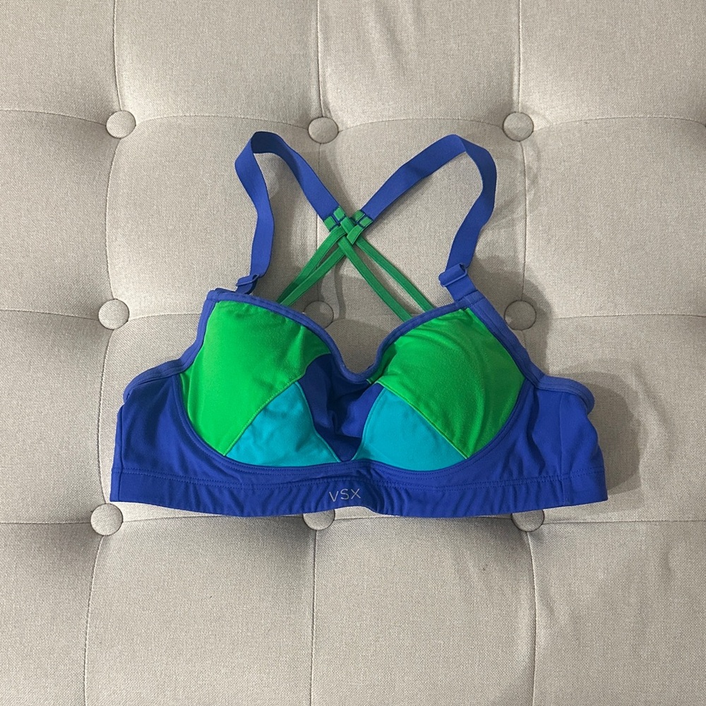 VSX Vibrant Blue and Green Sports Bra